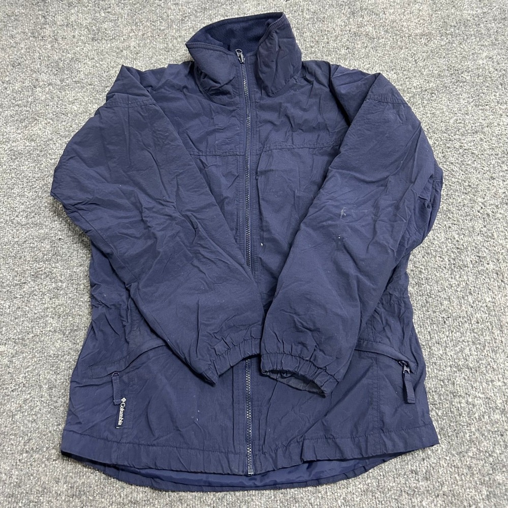 Columbia Jacket Womens Size S Navy Blue Fleece Lined Full Zip Outdoor Sport